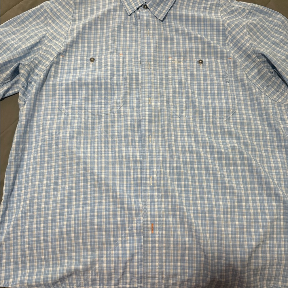 Orvis blue plaid Men's Shirt